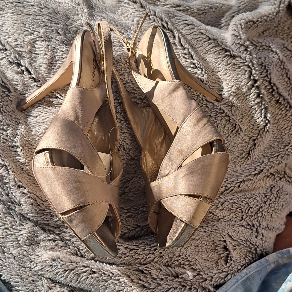 Pedro Miralles Beige Slingback Heels